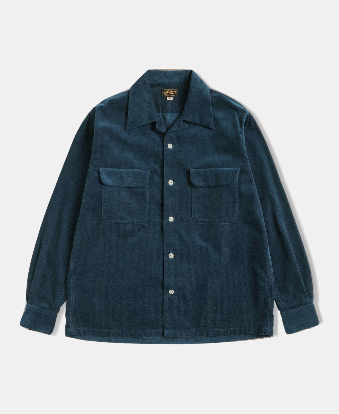 Lot 220 Corduroy Open Collar Shirt - Indigo