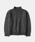Roll Neck Pure Wool Fisherman Sweater - Dark Gray
