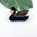 Acetate black and white swan hair claw clip