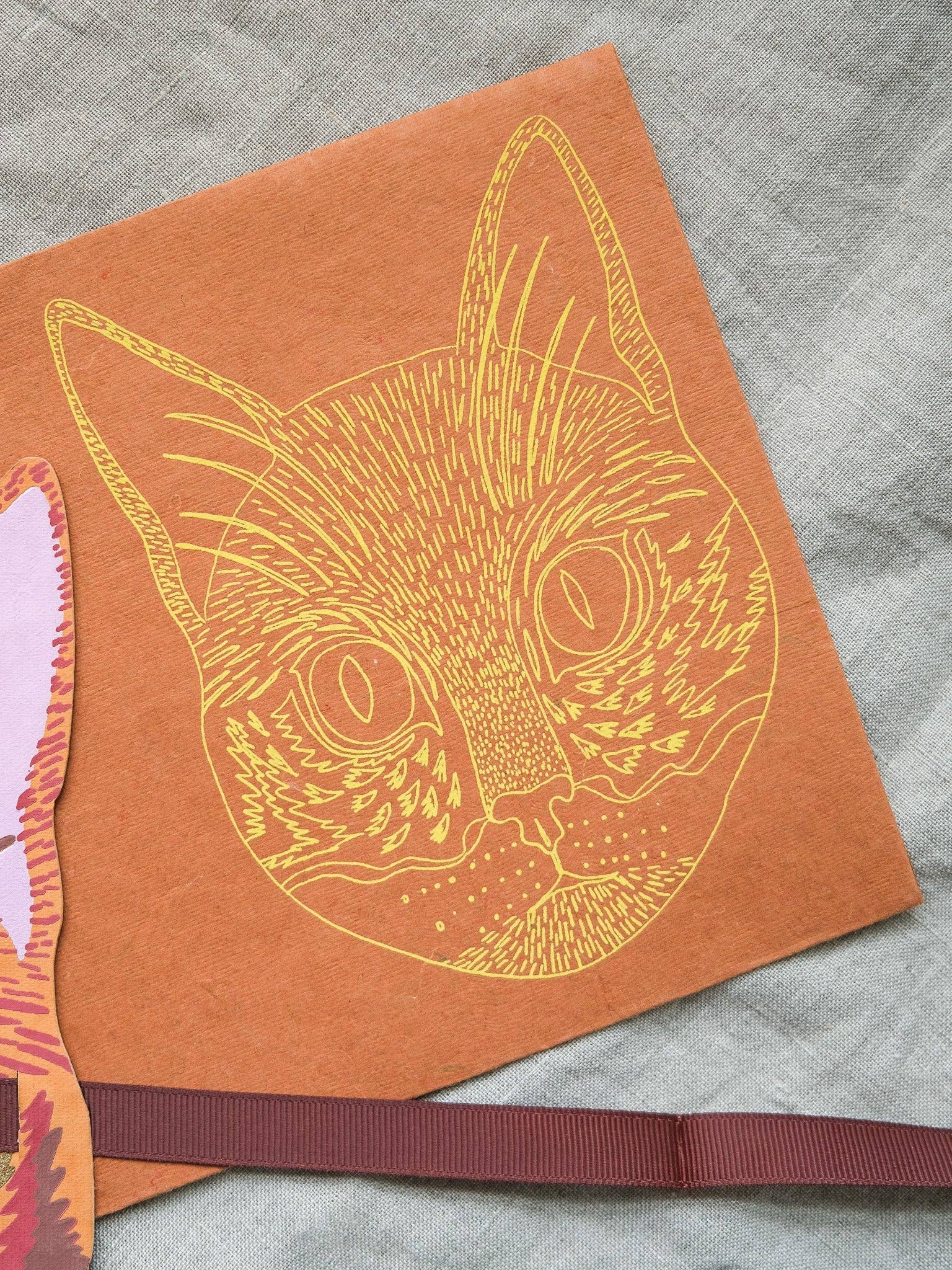 CAT MASK GREETING CARD