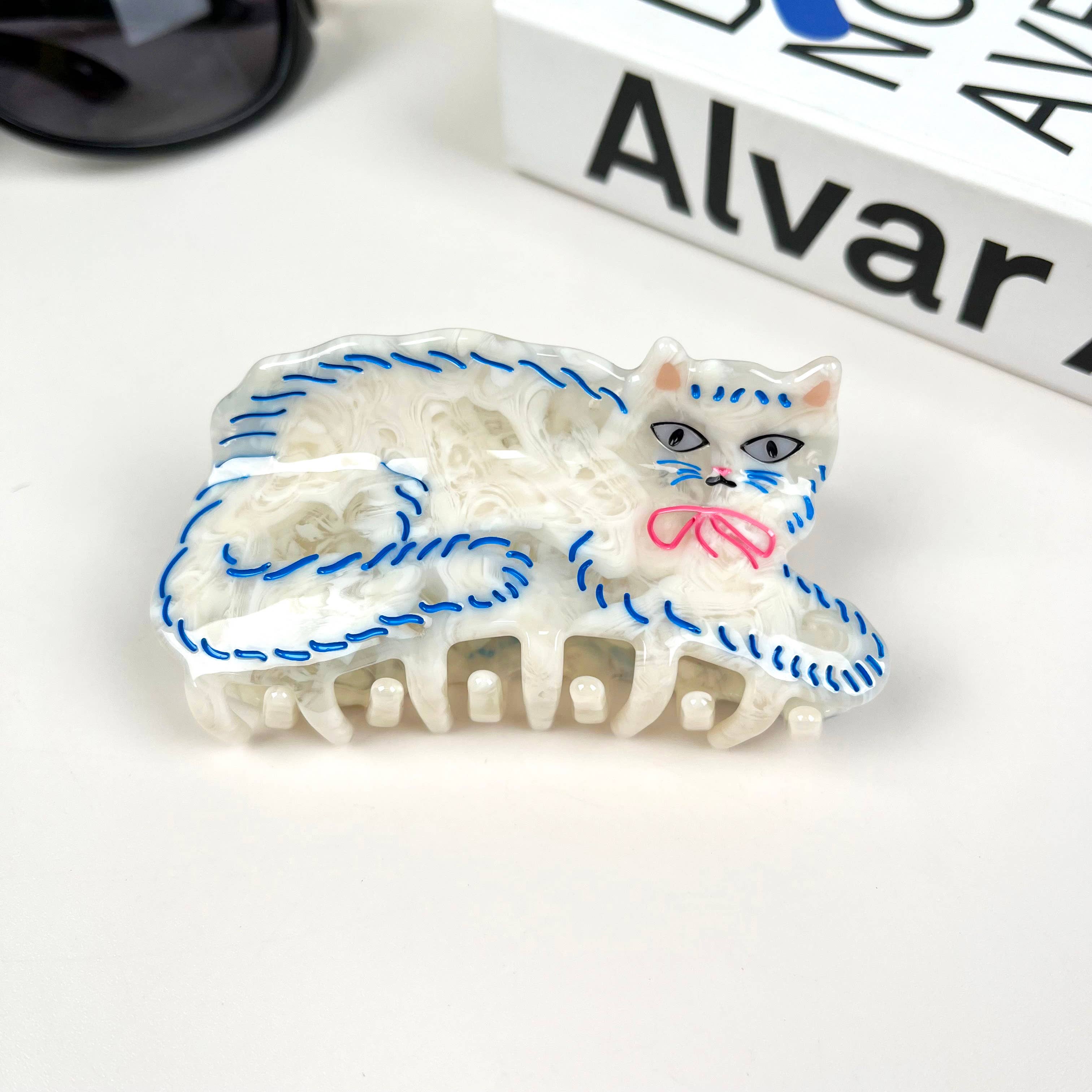 Acetate cute persian cat hair clip animal claw clips