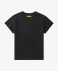 Vintage Slub Cotton Cap Sleeve T-Shirt - Black