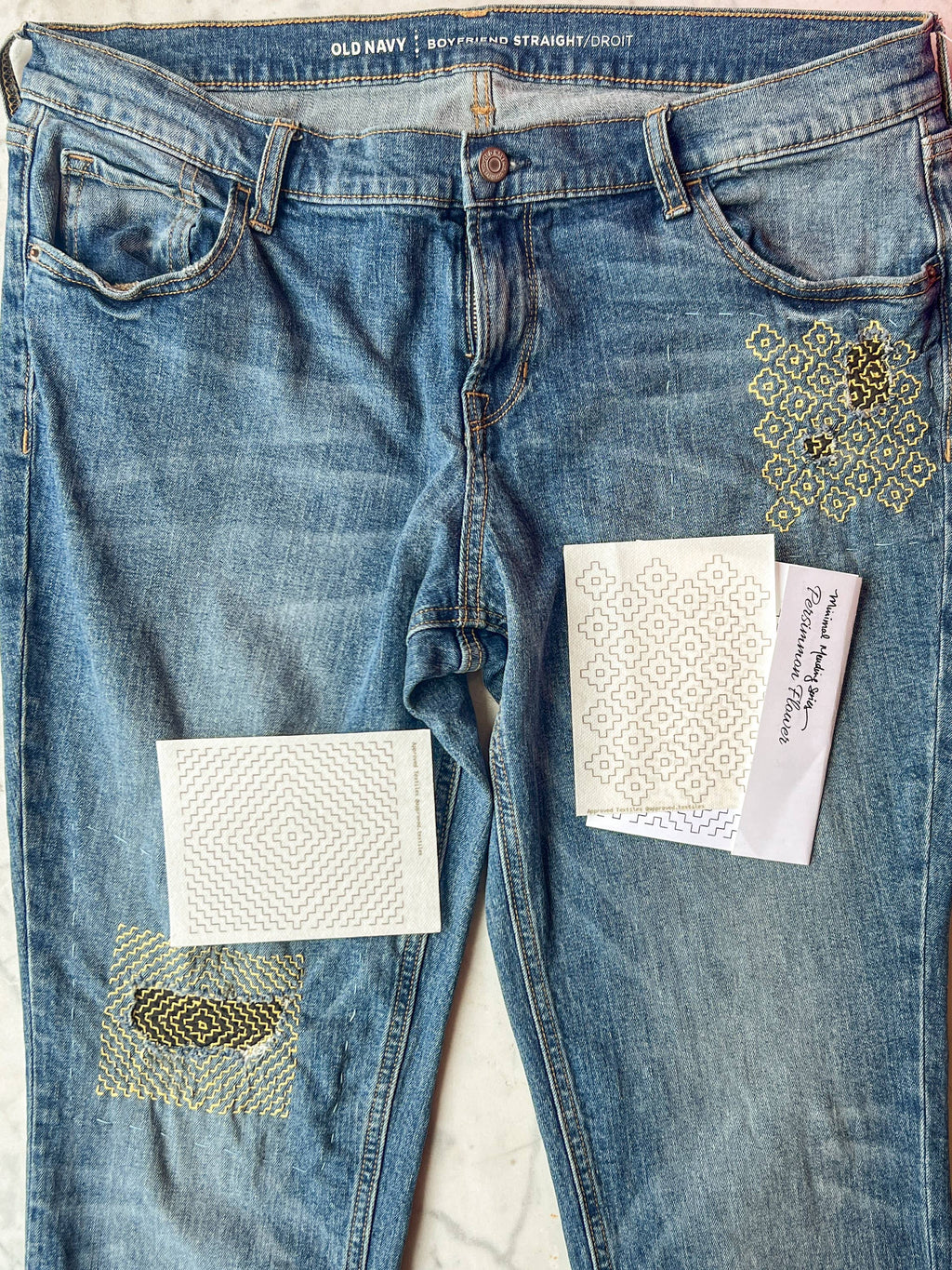 Persimmon Flowers - Minimal Mending + Embellishment Transfer