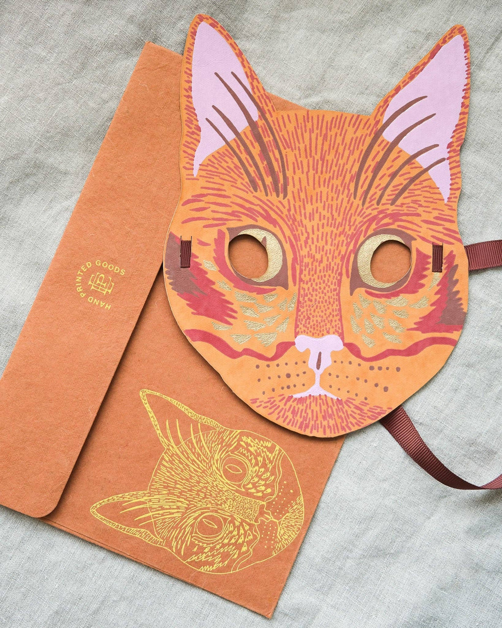 CAT MASK GREETING CARD