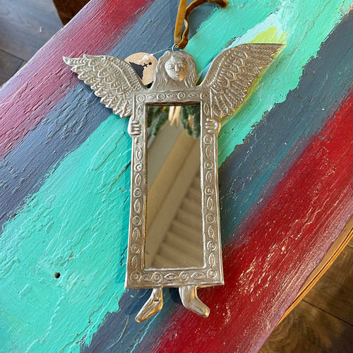 Angel Mirror Tin Ornament