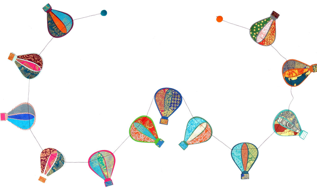 5ft Paper Garland, hot air balloon