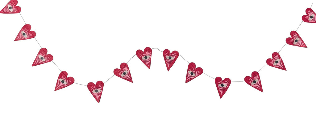 6ft Paper Garland, evil eye/heart