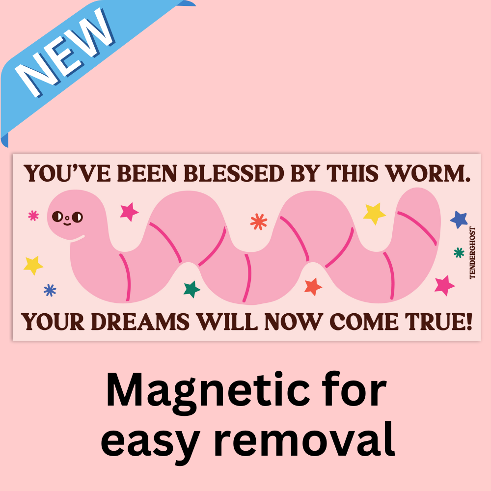Blessed By This Worm Bumper Magnet