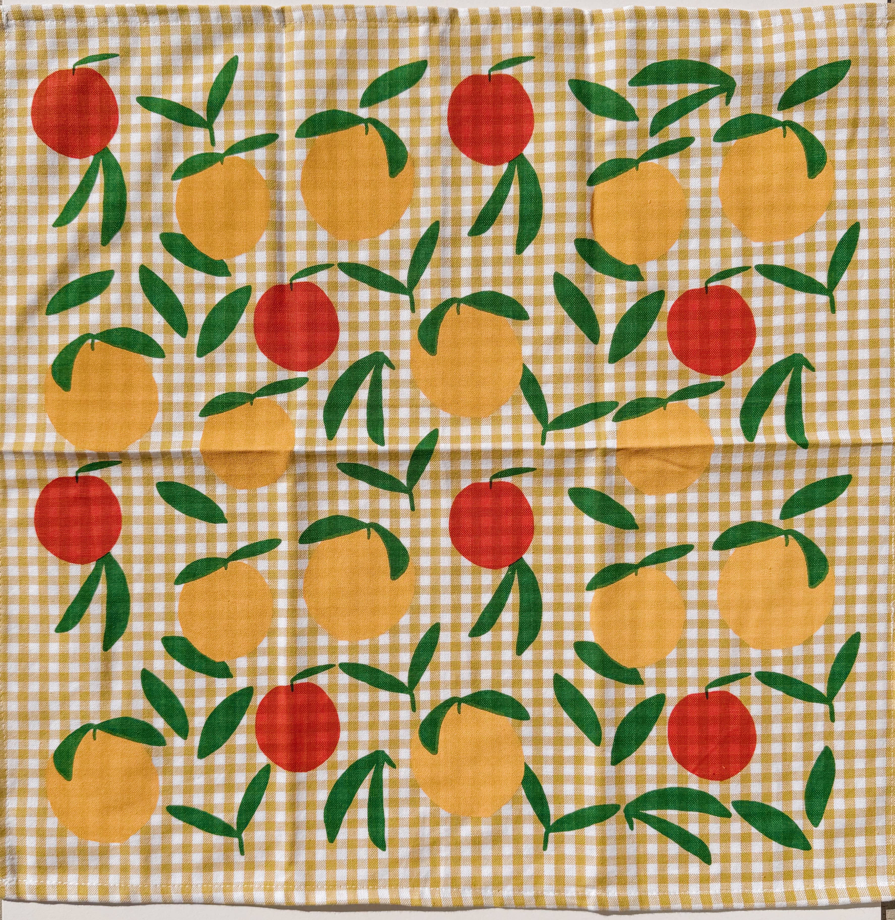 Peach Toss on Gingham