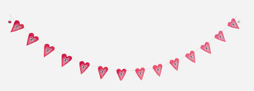 6ft Paper Garland, evil eye/heart
