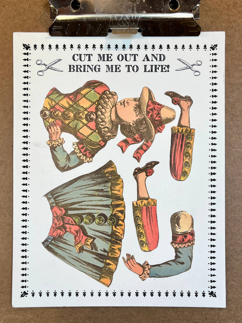 Paper Puppet Cut Out Art Cards