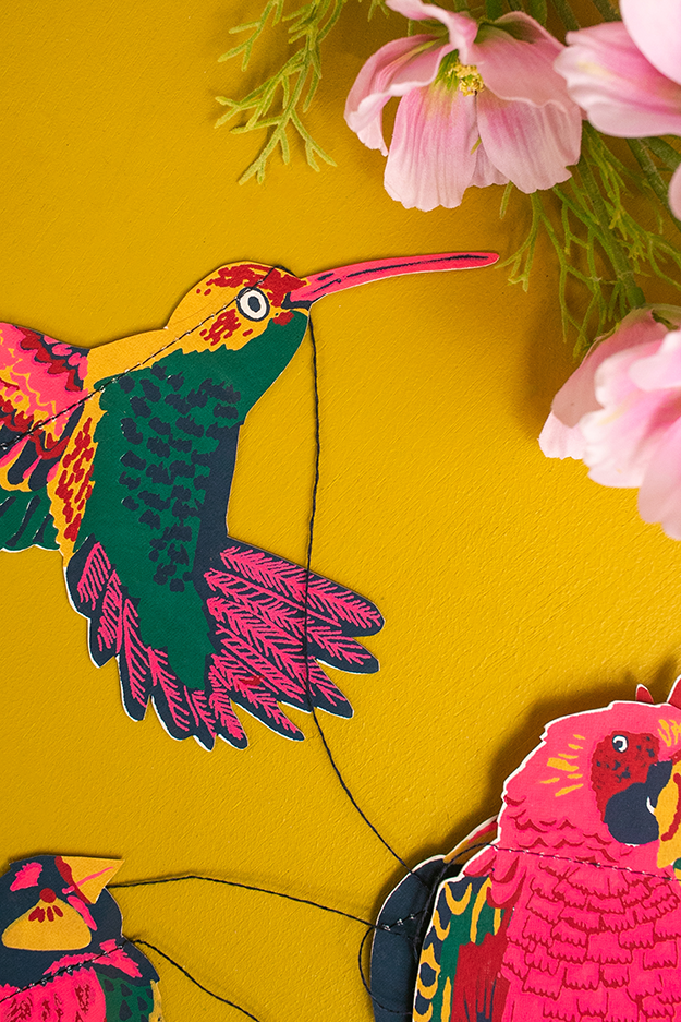 TROPICAL BIRDS SEWN GARLAND