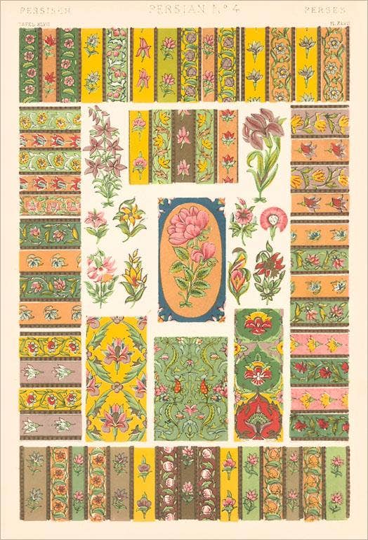 Art Print - Persian Floral Motifs
