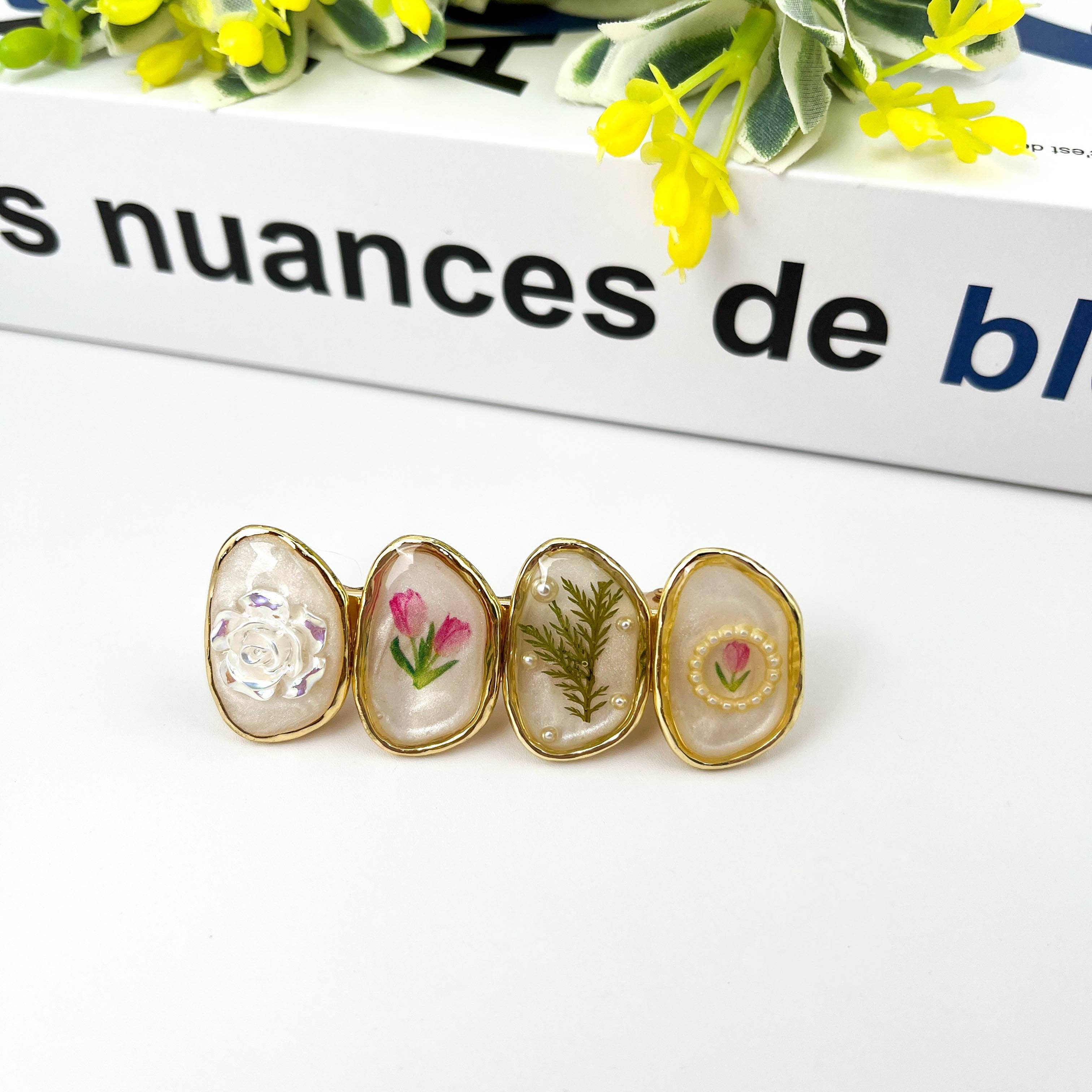 Retro Flower Duckbill Clip, High Quality Hair Clip