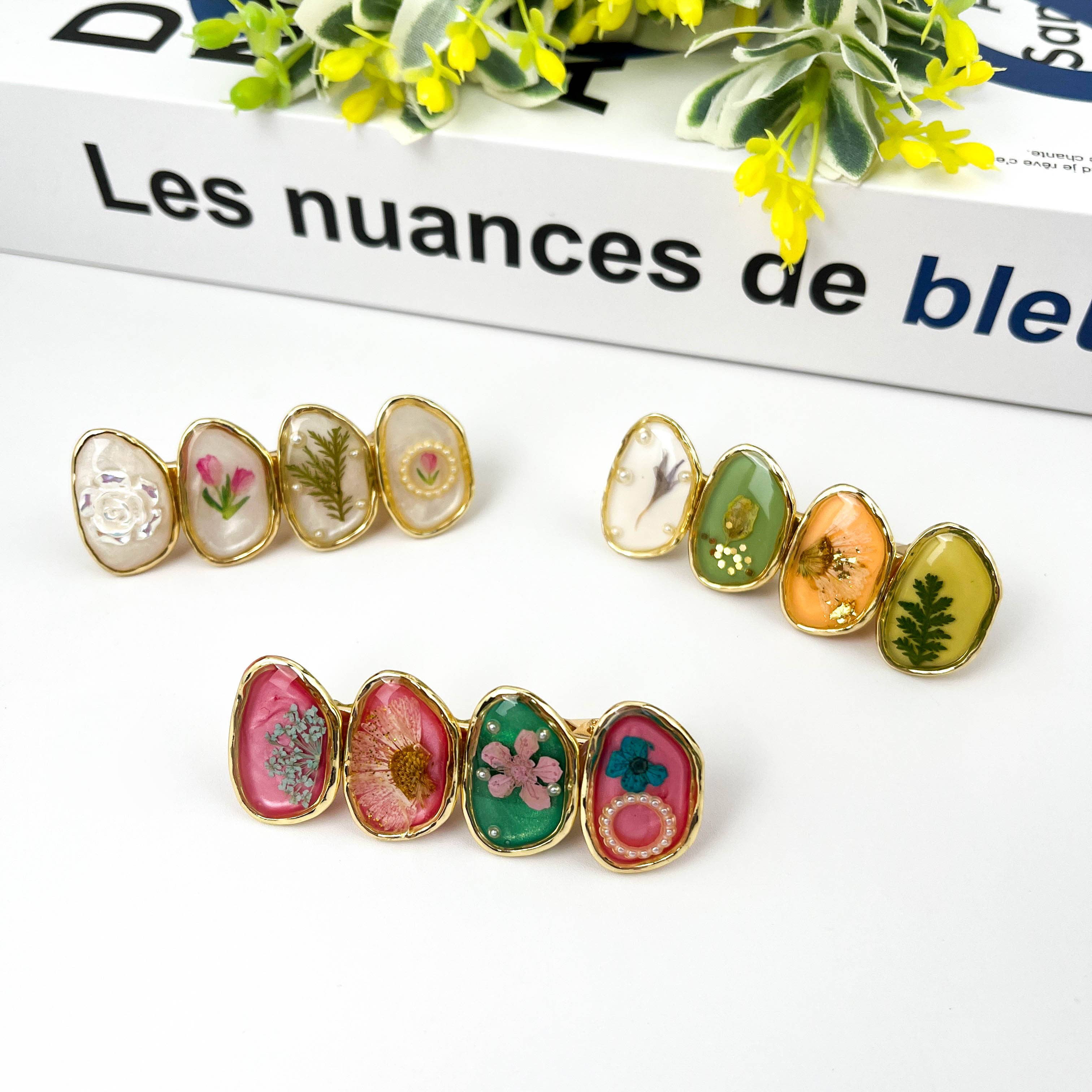 Retro Flower Duckbill Clip, High Quality Hair Clip