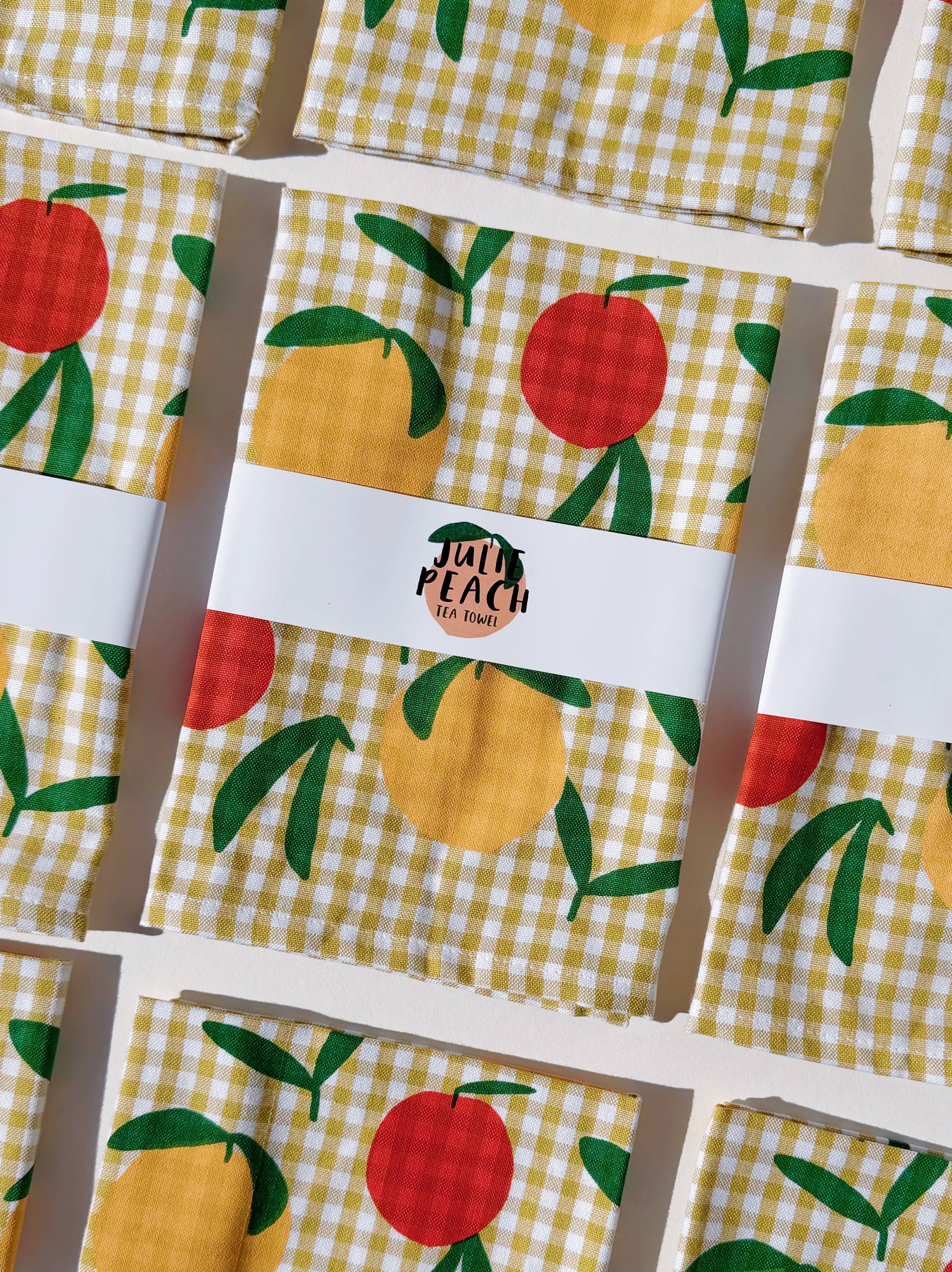 Peach Toss on Gingham