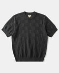 Lot 927 Retro Checker Knit Cotton Crewneck T-Shirt - Dark Gray
